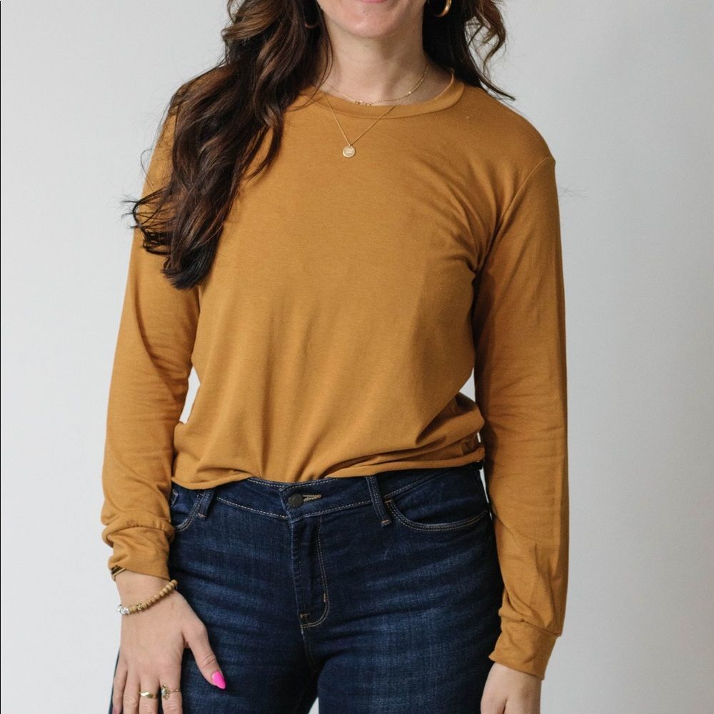 Cropped basic long sleeve tee